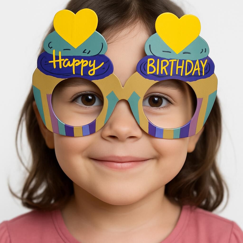 Doğum Günü Renkli Karton Happy Birthday Gözlüğü 6 Adet