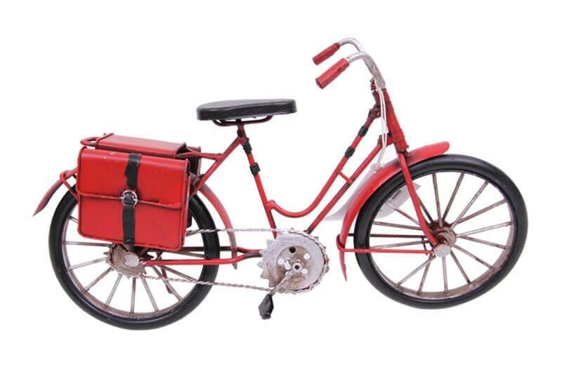 Dekoratif Metal Bisiklet Çantalı Vintage Ev Ofis Hediyelik