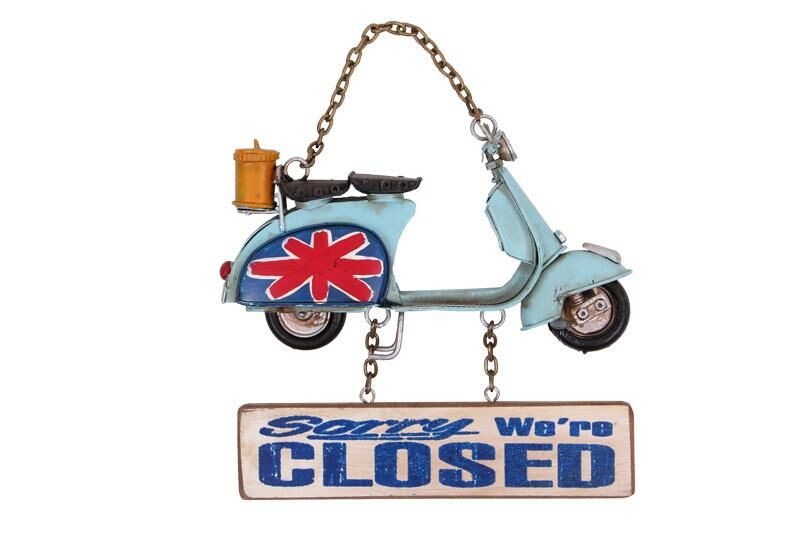 Dekoratif Metal Kapı Yazısı Scooter Vintage Dekoratif Hediyelik