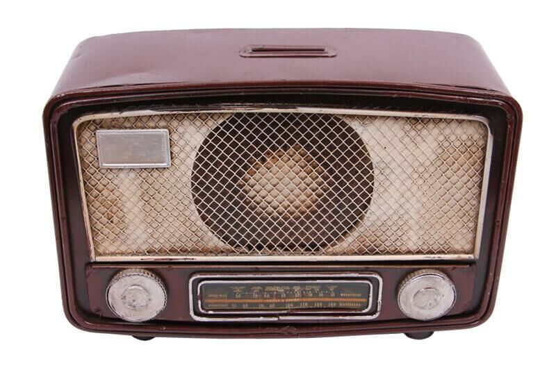 Dekoratif Metal Radyo Kumbaralı Vintage Hediyelik