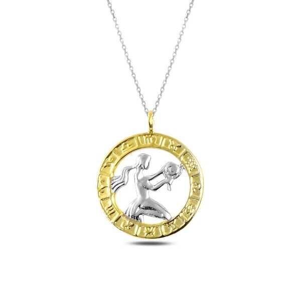 925 Ayar Gümüş Gold Başak Burcu Kadın Gümüş Kolye