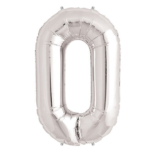 Parti Aksesuar 0 Rakam Folyo Balon Gümüş 40 inç