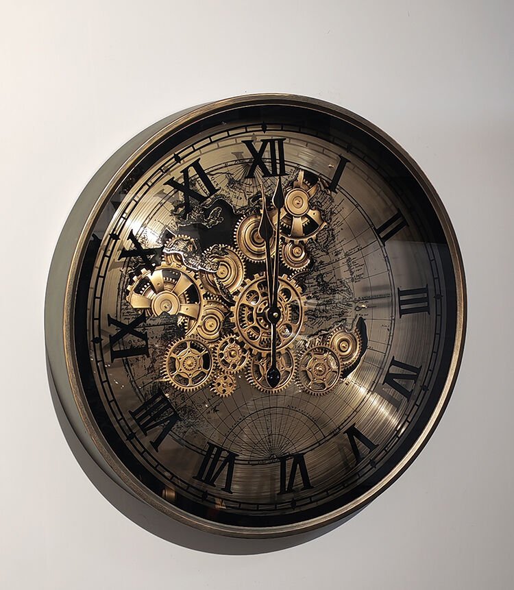Özel Tasarım Metal Çarklı Duvar Saati