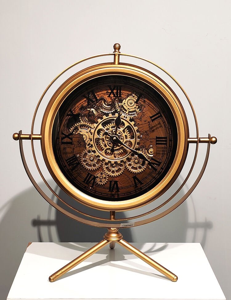 Özel Tasarım Metal  Çarklı Masa Saati