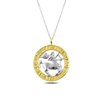 ​925 Ayar Gümüş Gold Yay Burcu Gümüş Kolye