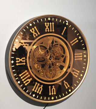 Özel Tasarım Metal Çarklı Ledli Duvar Saati