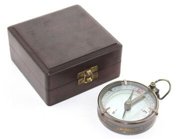 Ahşap Kutulu Pirinç Pusula