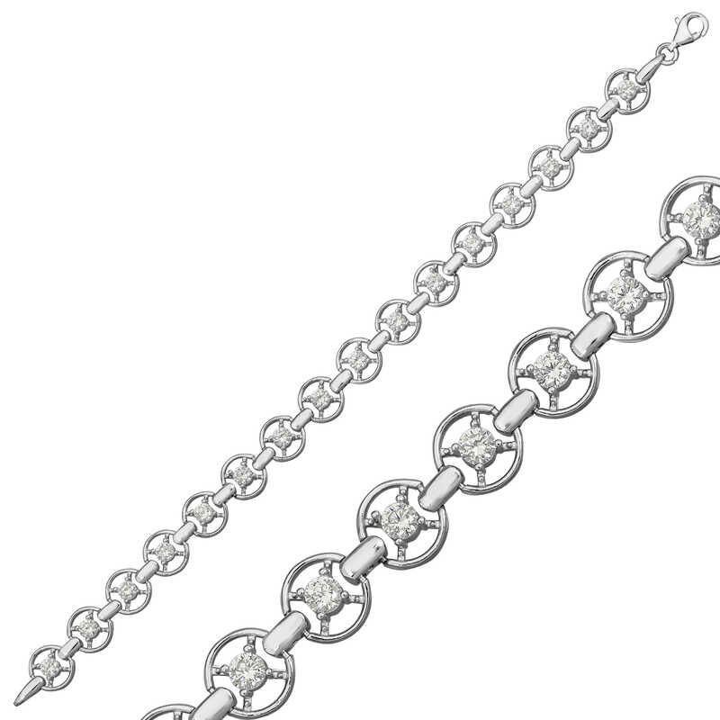 925 Ayar Gümüş Yuvarlak Su Yolu Bileklik