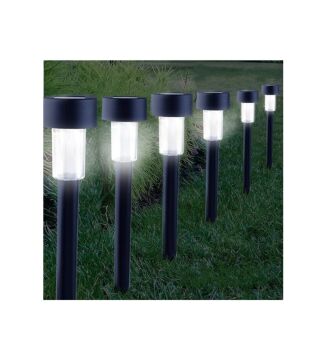 Güneş Enerjili Bahçe Lambası Plastik Saplama 10lu Set