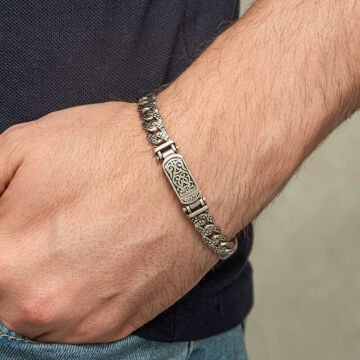 Gümüş Elişi Örgü Gurmet Erkek Bileklik