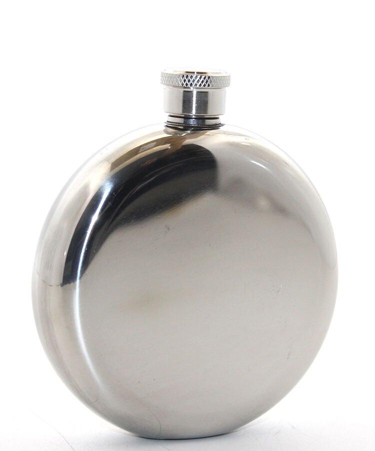 Paslanmaz Çelik Yuvarlak 5 Oz Tekli Matara
