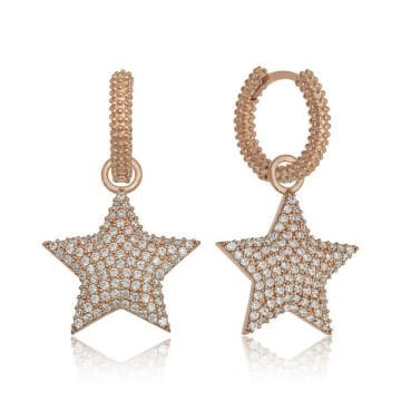 Gümüş Halka Yıldız Küpe