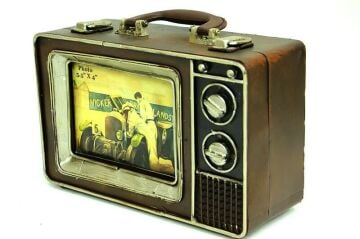 Dekoratif Metal Çerçeve Televizyon Temalı Vintage Hediyelik