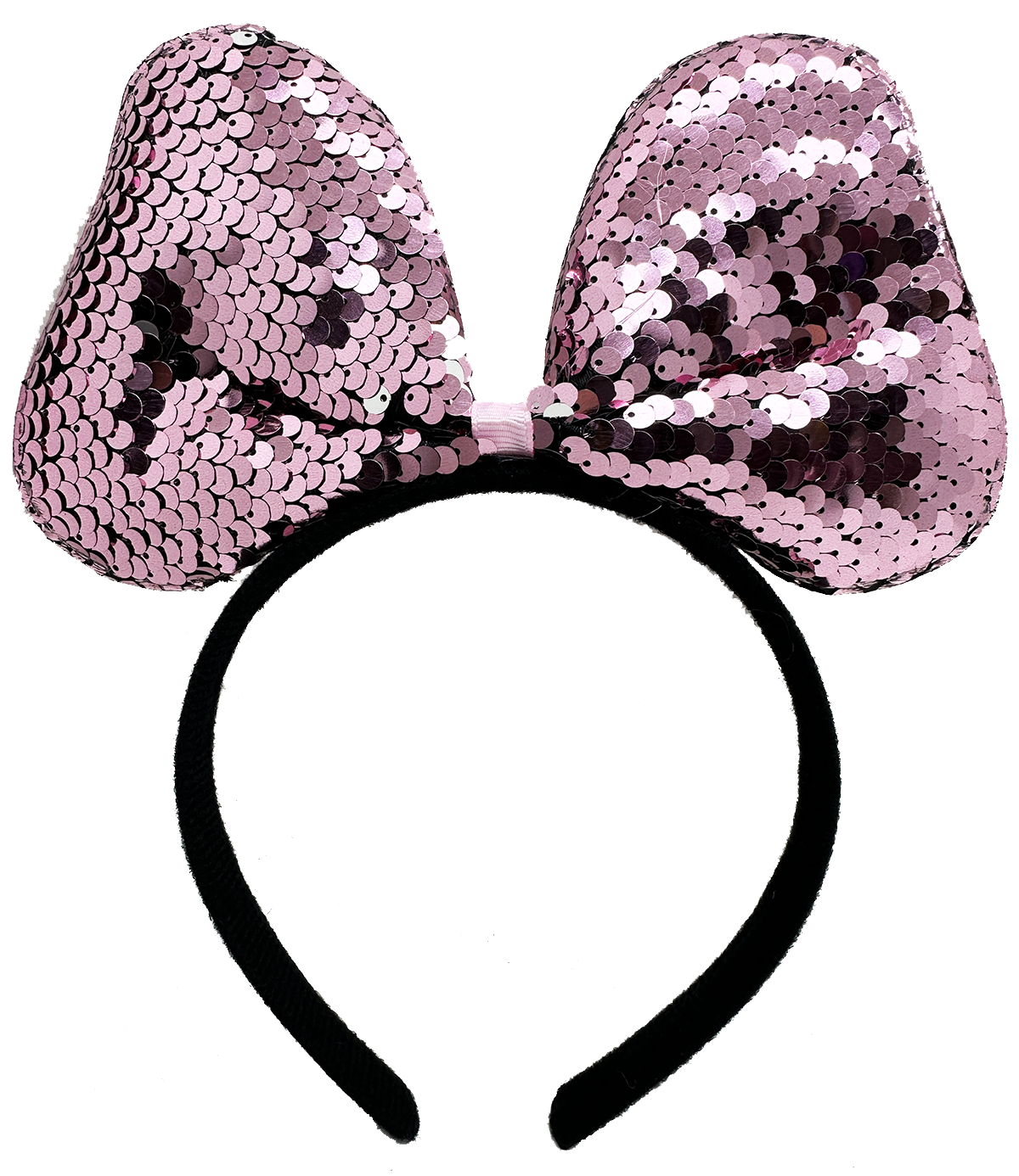 Renk Değiştiren Pullu Payetli Fiyonk Parti Tacı Pembe Gümüş Renk 20x16 cm