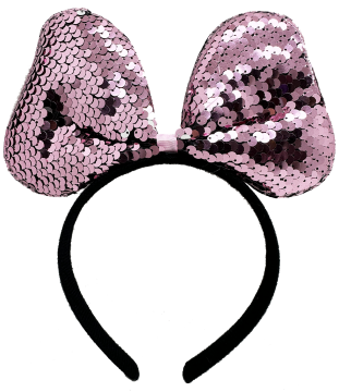 Renk Değiştiren Pullu Payetli Fiyonk Parti Tacı Pembe Gümüş Renk 20x16 cm