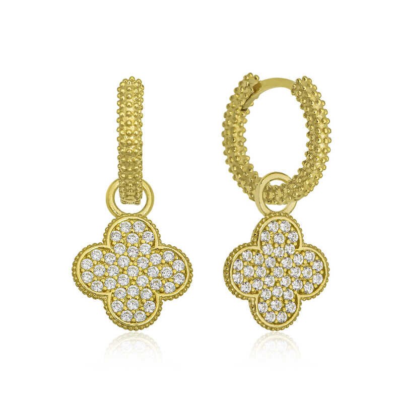 Gümüş Halka Yonca Küpe