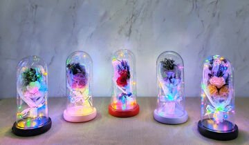 Işıklı Müzikli Romantik Gül Buketi