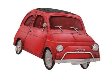 Dekoratif Metal Çerçeve Üç Boyutlu Araba Vintage Hediyelik