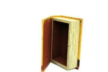 Kutu Kitap Taksim Ahşap Suni Deri Kaplı Dekoratif Hediyelik