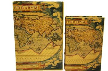 Kutu Kitap Harita 2'li Set Dekoratif Hediyelik