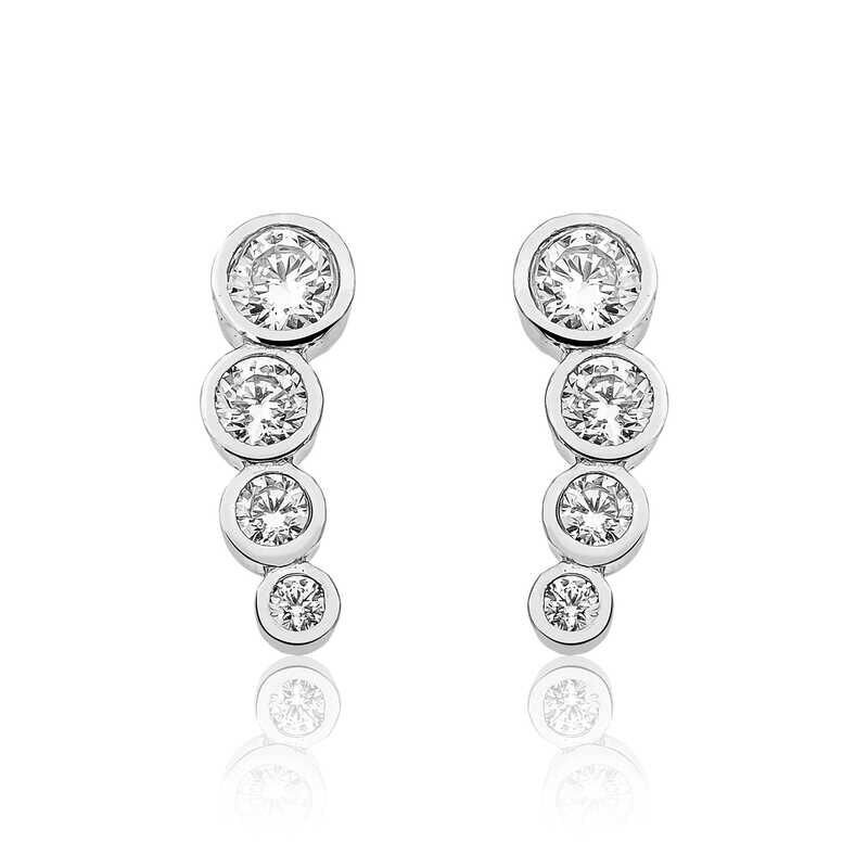 Gümüş 4 Taş Küpe