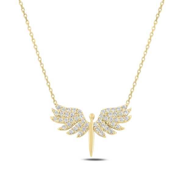 925 Ayar Gümüş Gold Mikail Meleği Kadın Gümüş Kolye