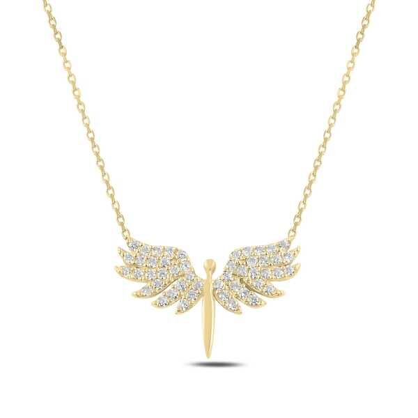 925 Ayar Gümüş Gold Mikail Meleği Kadın Gümüş Kolye