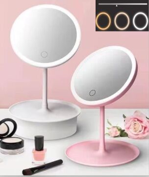 Led Işıklı Dokunmatik Makyaj Aynası 3 Kademeli Işık Ayarlı