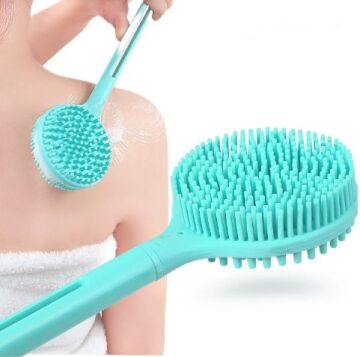 Çift Taraflı Silikon Uzun Saplı  Banyo Fırçası
