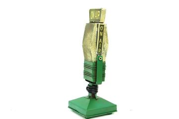Dekoratif Metal Mikrofon Obje Biblo Vintage Hediyelik