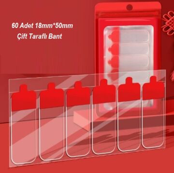 60 Parça Kolay Açılır Güçlü Çift Taraflı Bant 18mm*50mm