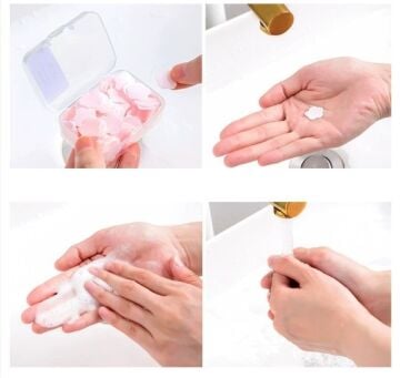 100 Yaprak Eriyen Mini Parfümlü Kağıt Sabun