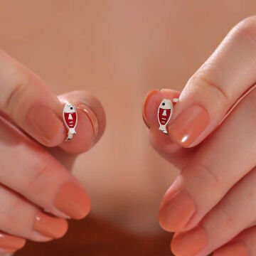 Gümüş Balık Çocuk Küpesi