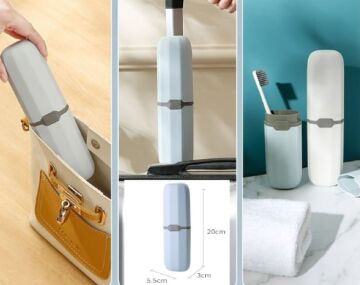 Seyahat Tipi Diş Fırçası ve Makyaj Fırçası Kabı 3 Renk