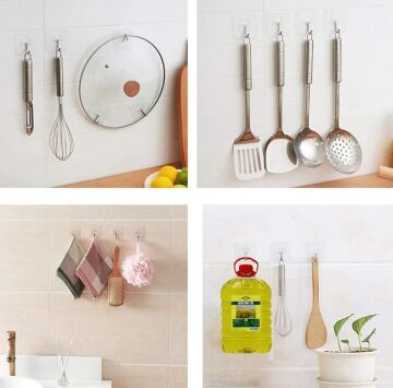 10 ADET Kendinden Yapışkanlı Şeffaf Askı