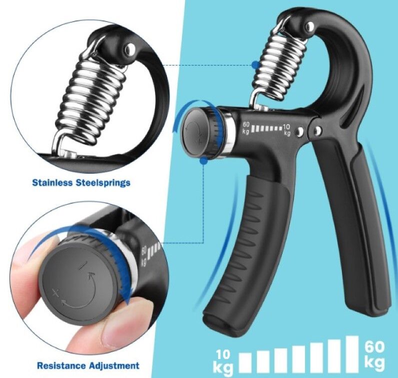 Sertlik Ayarlı El Yayı Ayarlanabilir Bilek Kas Güçlendirme Aleti 10-60 Kg