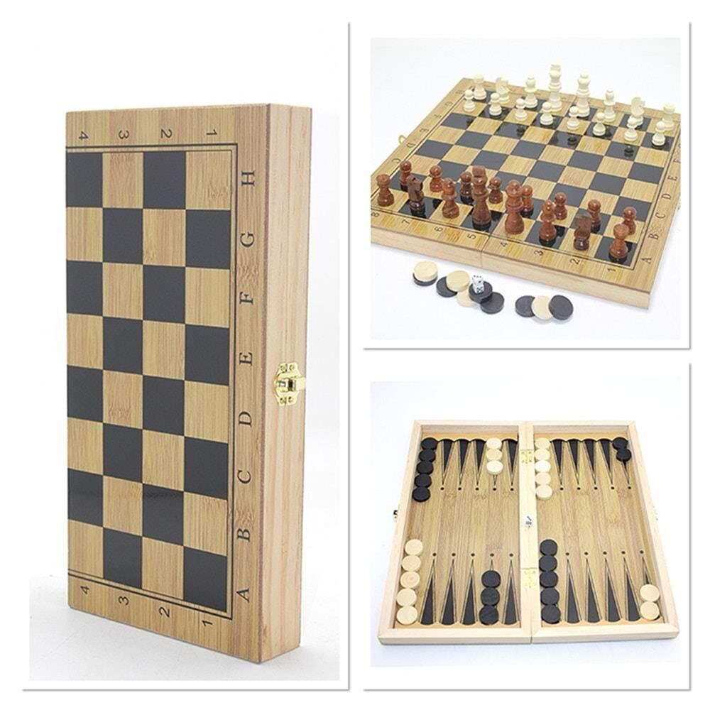 Ahşap Satranç ve Tavla Seti