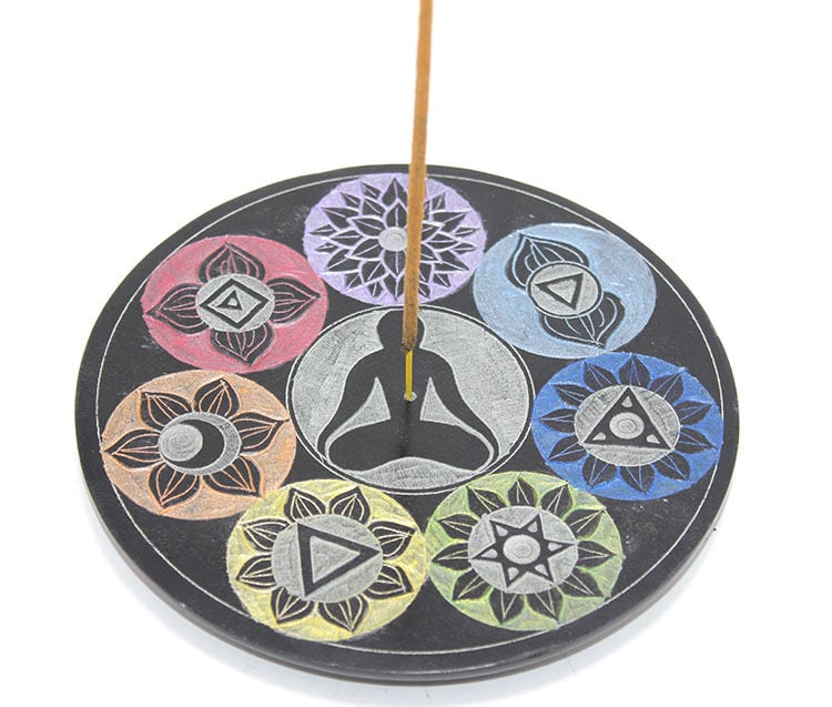 Obsidian Taşı 7 Çakra ( Chakra ) Tasarımı Tütsülük