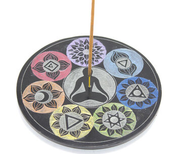 Obsidian Taşı 7 Çakra ( Chakra ) Tasarımı Tütsülük