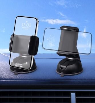 Araç İçi Torpido ve Cam Vakumlu Kısa Boy Telefon Tutucu