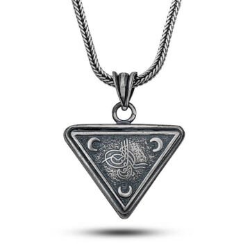 Gümüş Osmanlı Tuğrası Hilal Cevşen Kolye