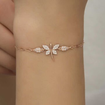 ​925 Ayar Gümüş Rose Yusufçuk Kadın Bileklik