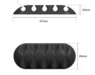 Kablo Tutucu 5 Kanallı 3lü Siyah