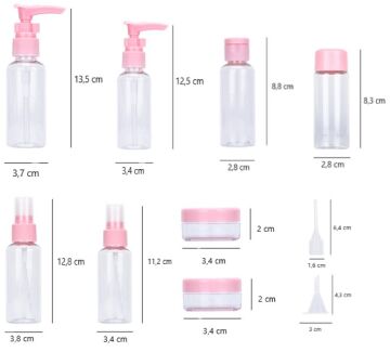 10 Parça Seyahat  Sprey ve Boş Şişe Seti