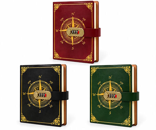 Özel Tasarım Şifreli Deri Defter