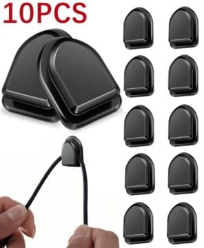 Siyah Çok Amaçlı Yapışkanlı Kanca 10 lu