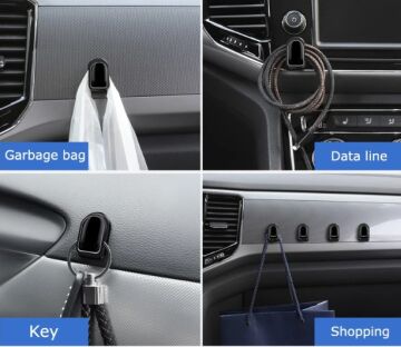 Siyah Çok Amaçlı Yapışkanlı Kanca 10 lu