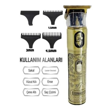 Şarj Göstergeli Sakal Lazer Öncesi Vücut Ense Sıfıra Yakın Tıraş Makinesi