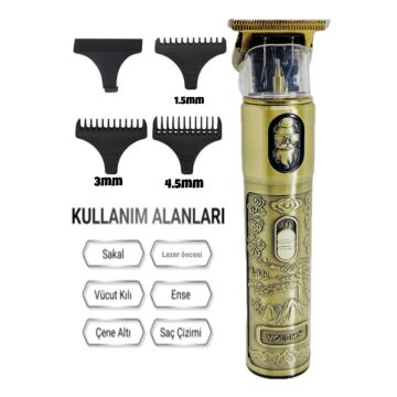 Şarj Göstergeli Sakal Lazer Öncesi Vücut Ense Sıfıra Yakın Tıraş Makinesi