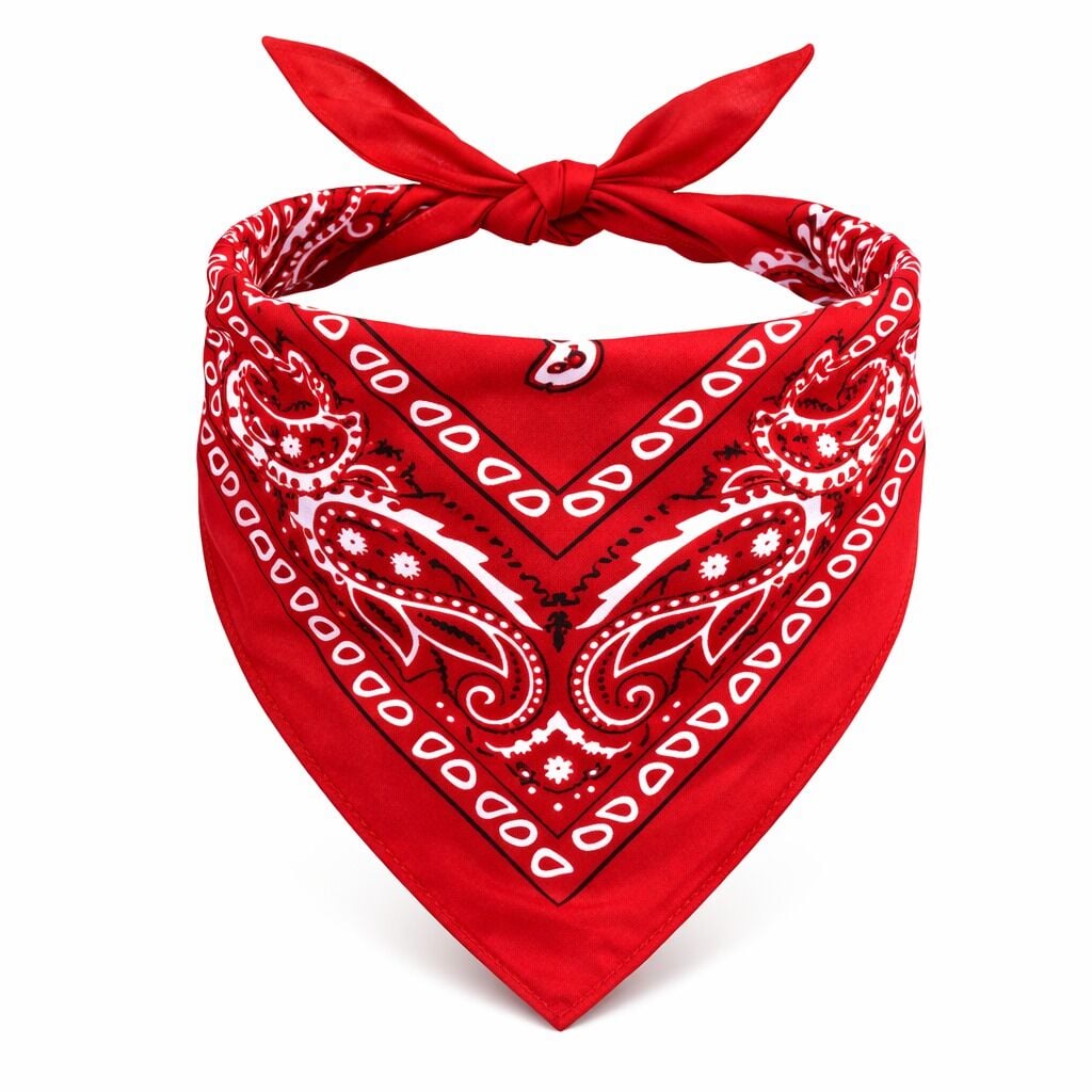 Kırmızı Kovboy Fuları Çocuk Bandana Desenli Boyun Fuları